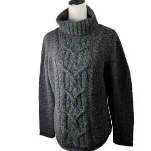 Cullen Wool Blend Cable Knit Sweater | Green Gray | Italian Yarn | Women’s M/L